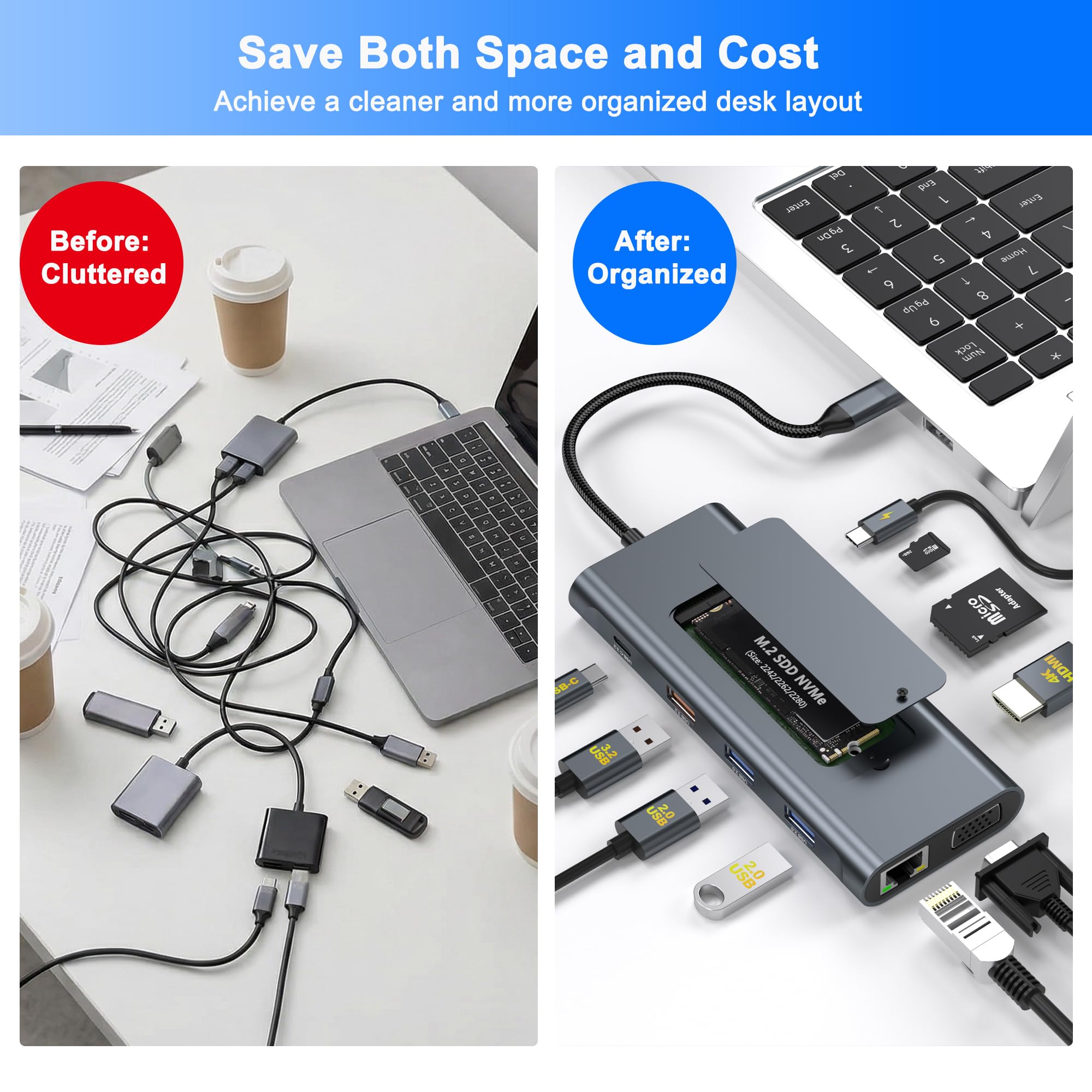 Amazon | USB-C ドッキングステーション 11-IN-1 M.2 SSD 外付けケース